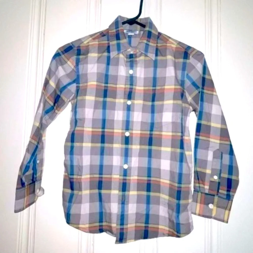 Old Navy‎ Boys Button Up Long Sleeve Plaid Shirt Size M
